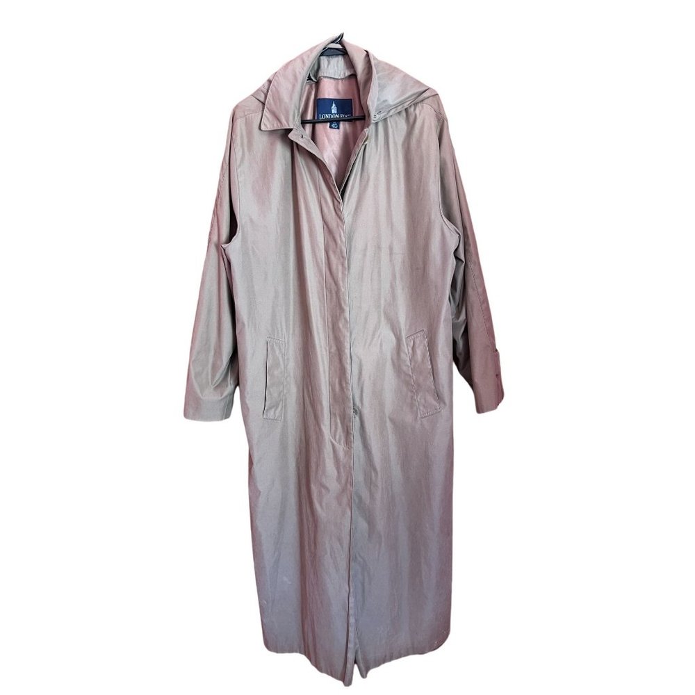 London Fog Women's Long Trench Coat Size 14Reg W/ Removable Liner